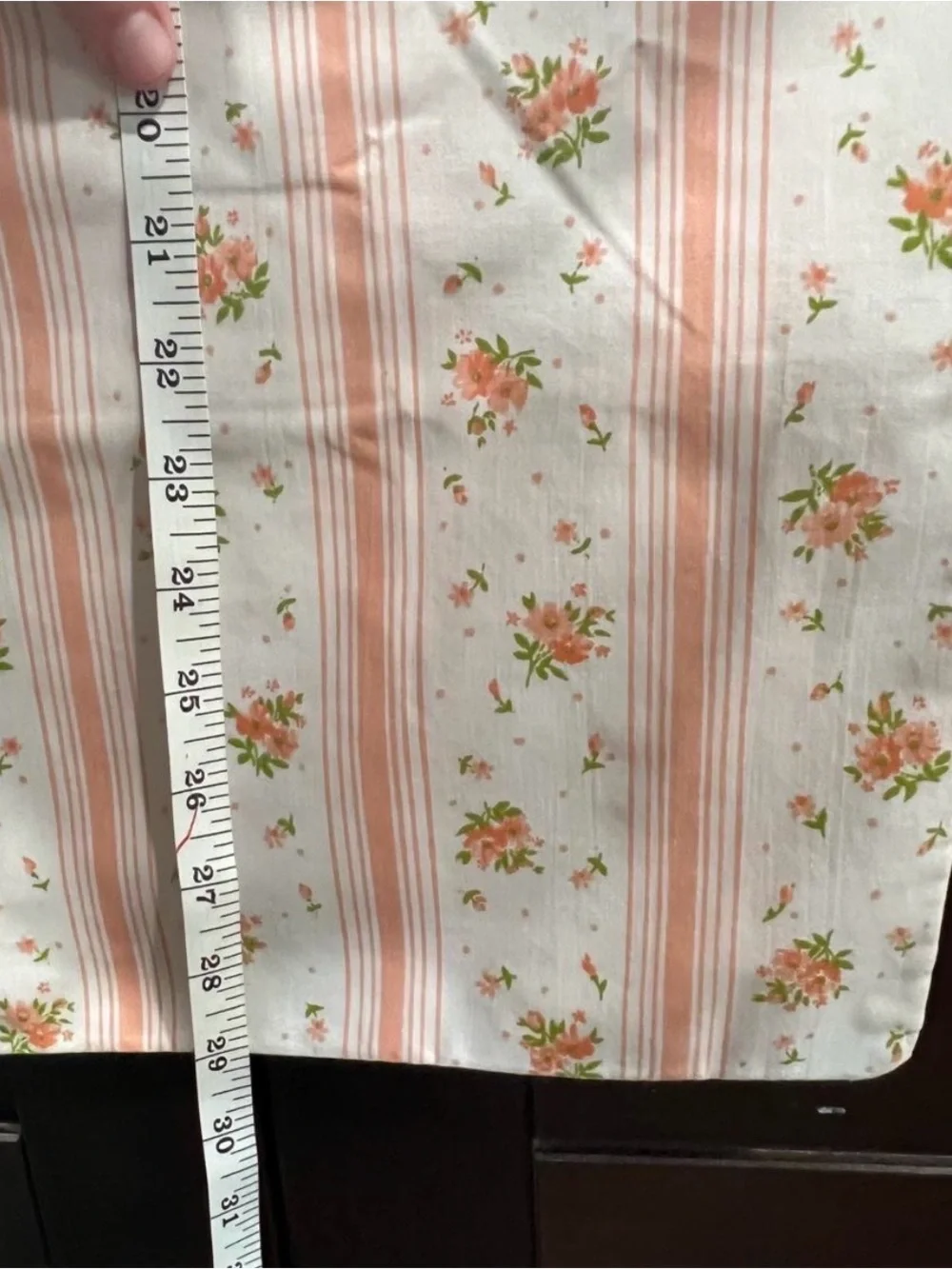 Floral Stripe Pillowcase - White Orange Green
